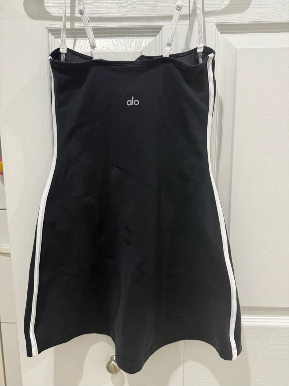 ALO Yoga Black Mini Dress with White Piping